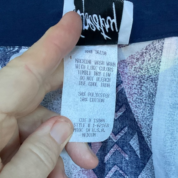 Vintage tapestry lightweight cotton denim aztec contrast collar & pocket flaps M - Picture 12 of 12